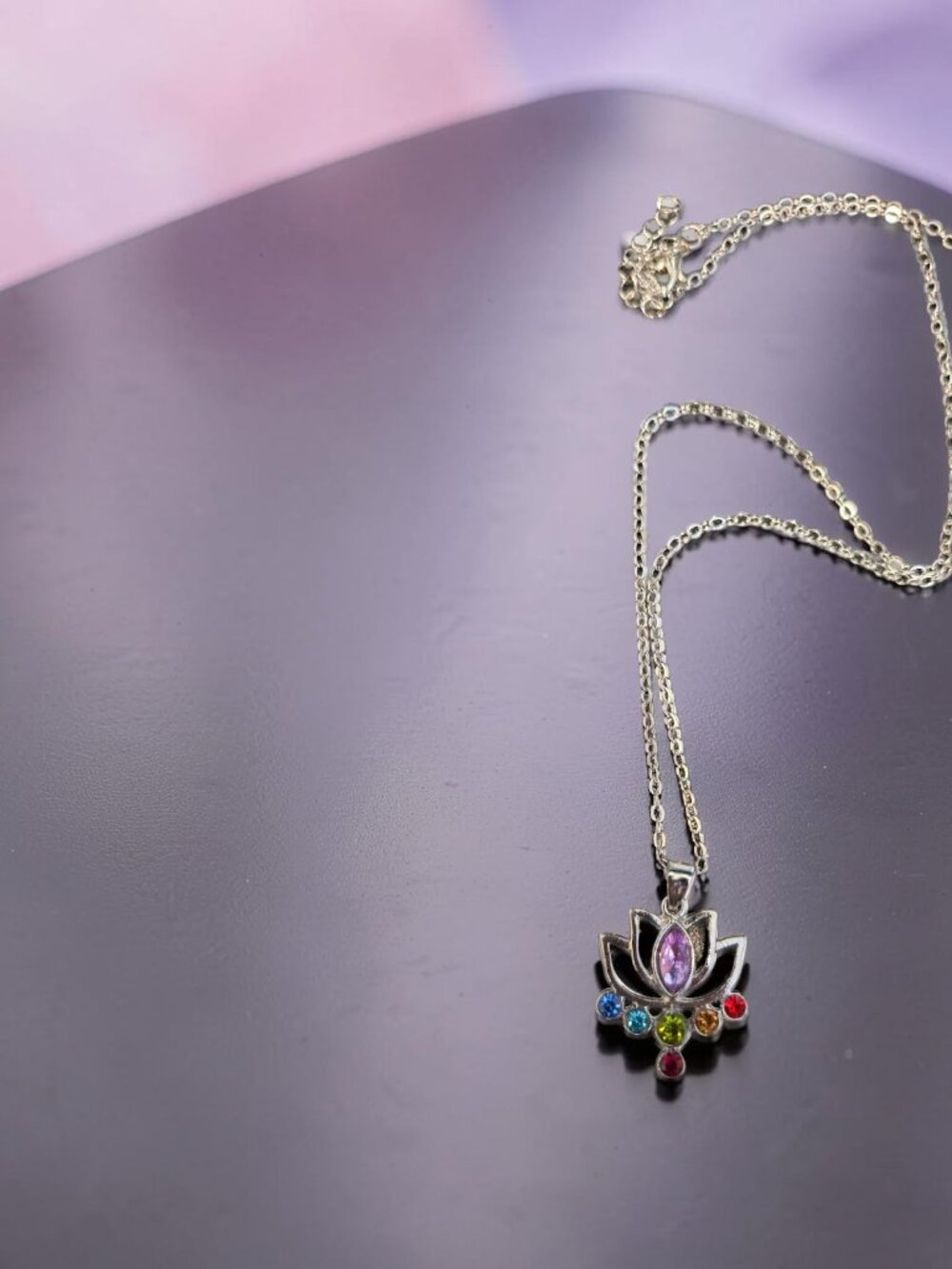 Lotus  Chakra necklace~ 18 inches